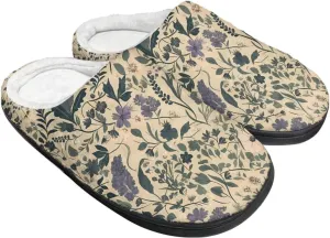 Womens Autumn Cozy&Warm Printed Slipper with Dog Grippers Cozy and Fun House Slippers for Women