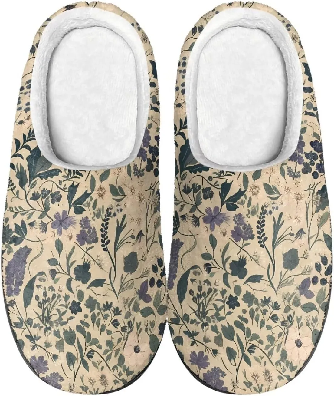 Womens Autumn Cozy&Warm Printed Slipper with Dog Grippers Cozy and Fun House Slippers for Women