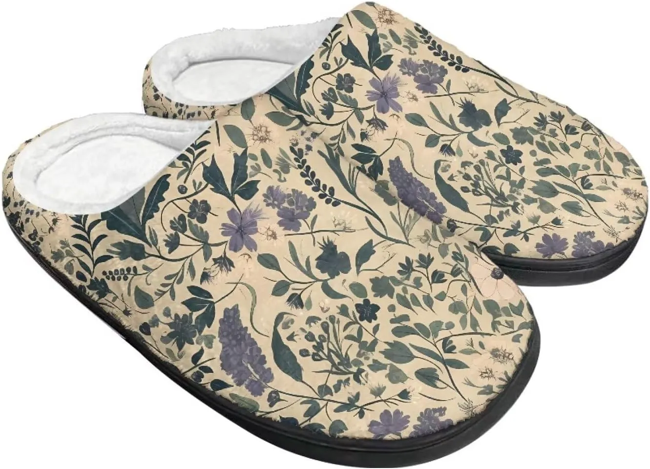 Womens Autumn Cozy&Warm Printed Slipper with Dog Grippers Cozy and Fun House Slippers for Women