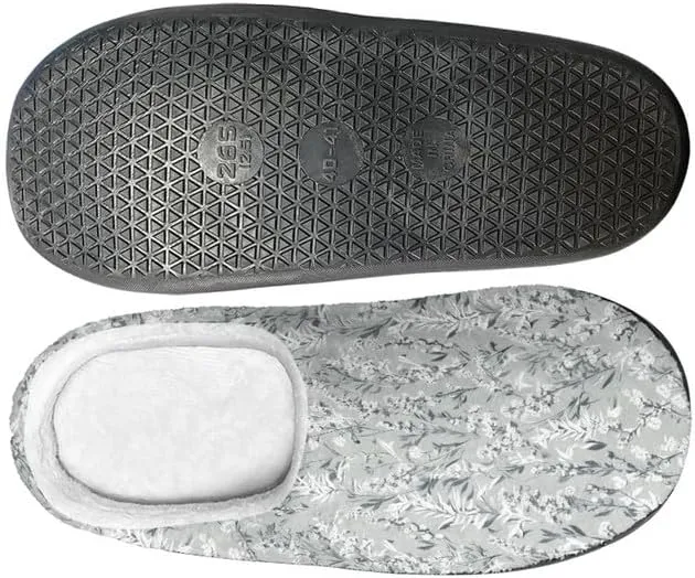 Womens Aztec Cozy&Warm Printed Slipper with Daisy Tiger Grippers Cozy and Fun House Slippers for Women