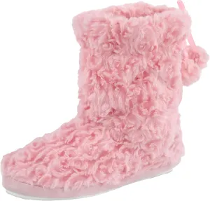 Women's Boots Slippers Fuzzy Warm Memory Foam Indoor House Shoes Booties Slippers with Non-slip Rubber Soles