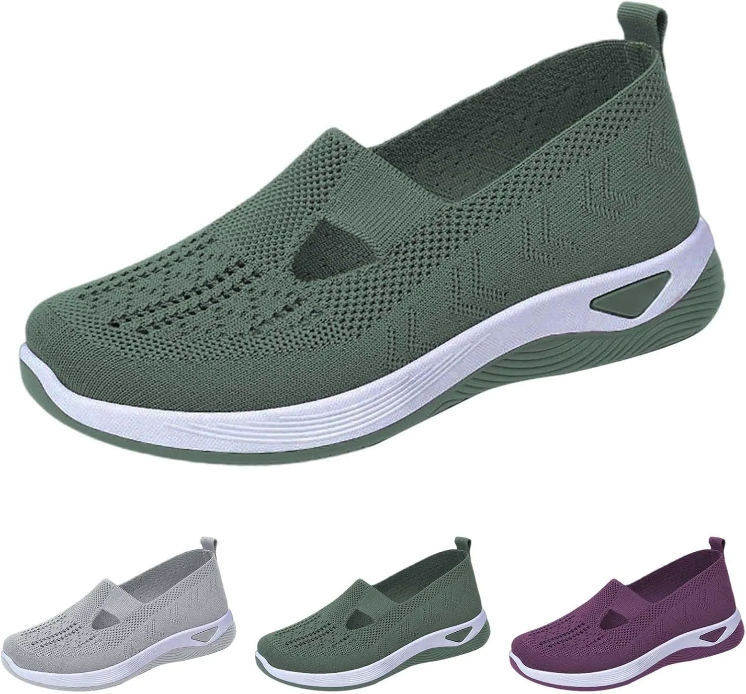 Women'S Breathable Soft Shoes Hands Free Slip On Arch Support Sneakers Walking Foam Go Running Shoes
