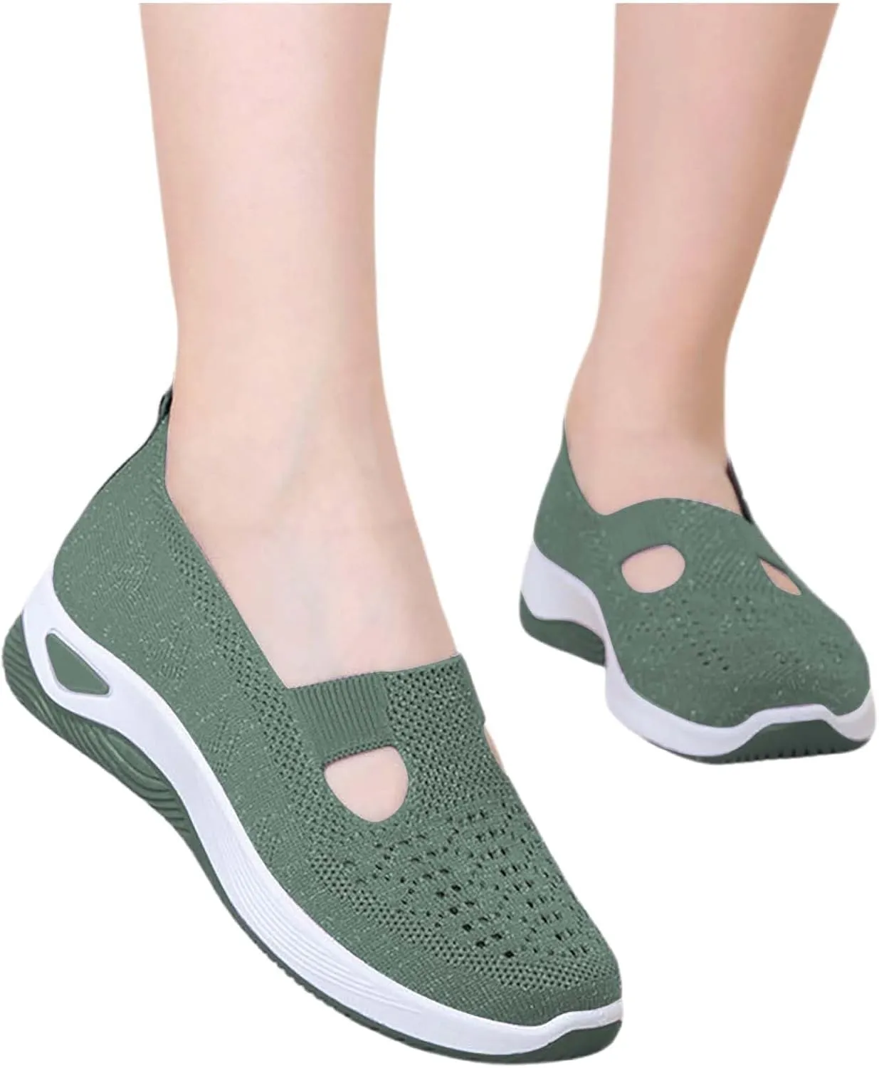 Women'S Breathable Soft Shoes Hands Free Slip On Arch Support Sneakers Walking Foam Go Running Shoes