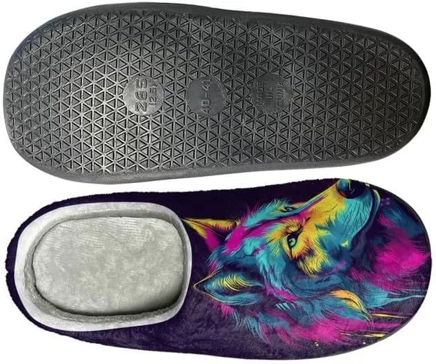 Women's Butterfly Comfy Slipper Anti Slip Hawaii Mandala Plush Bedroom Shoes Winter Warm Non-Slip On House Shoes