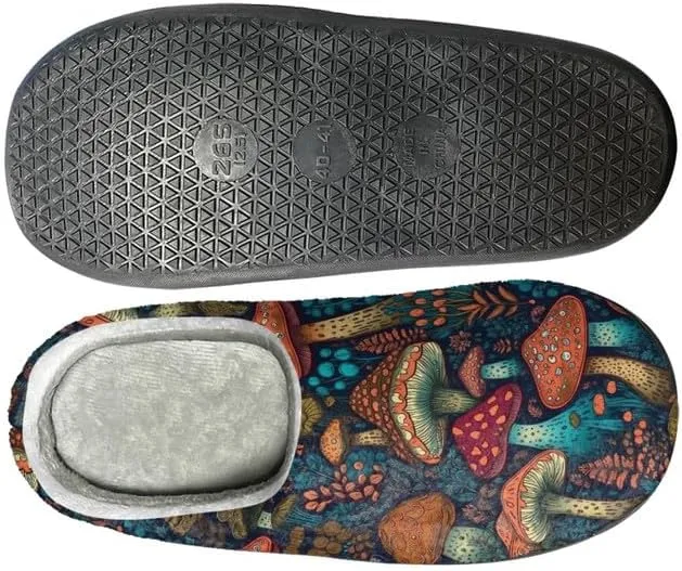 Women's Butterfly Comfy Slipper Anti Slip Hawaii Mandala Plush Bedroom Shoes Winter Warm Non-Slip On House Shoes