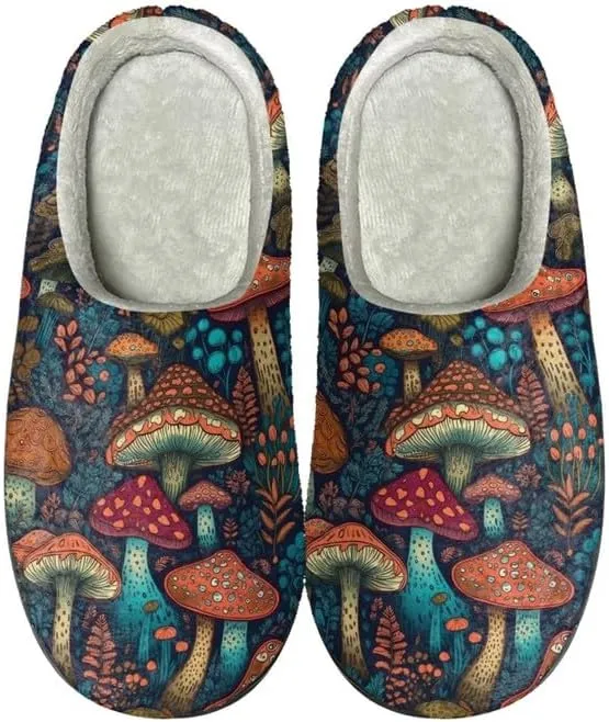 Women's Butterfly Comfy Slipper Anti Slip Hawaii Mandala Plush Bedroom Shoes Winter Warm Non-Slip On House Shoes