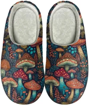 Women's Butterfly Comfy Slipper Anti Slip Hawaii Mandala Plush Bedroom Shoes Winter Warm Non-Slip On House Shoes