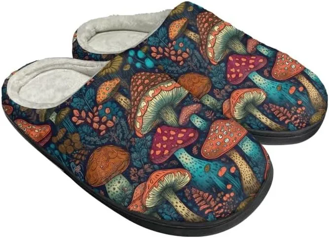 Women's Butterfly Comfy Slipper Anti Slip Hawaii Mandala Plush Bedroom Shoes Winter Warm Non-Slip On House Shoes