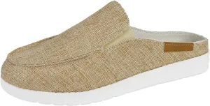 Womens Canvas Flat Mule Shoe, Summer Slip On Breathable Non-Slip Loafer, Memory Foam Lightweight Walking Work Driving Loafer