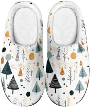 Women's Christmas Comfy Slipper Anti Slip Galaxy Dog Daisy Plush Bedroom Shoes Winter Warm Non-Slip On House Shoes