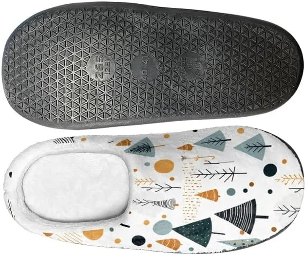Women's Christmas Comfy Slipper Anti Slip Galaxy Dog Daisy Plush Bedroom Shoes Winter Warm Non-Slip On House Shoes