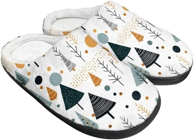 Women's Christmas Comfy Slipper Anti Slip Galaxy Dog Daisy Plush Bedroom Shoes Winter Warm Non-Slip On House Shoes