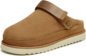 Womens Clog Platform Mules Clogs with Back Strap Women Suede Slipper Fall Shoes