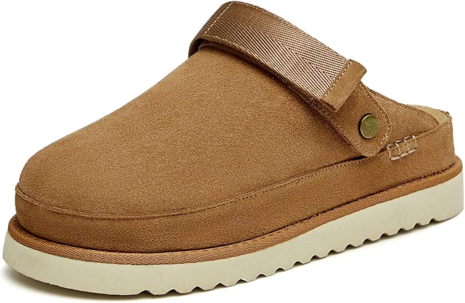 Womens Clog Platform Mules Clogs with Back Strap Women Suede Slipper Fall Shoes