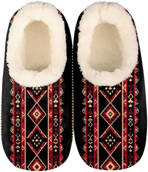 Women's Closed Back House Slippers Soft Cozy Indoor Winter Bedroom Shoes Fuzzy Fleece Warm Home Slippers with Anti-Slip Rubber Sole