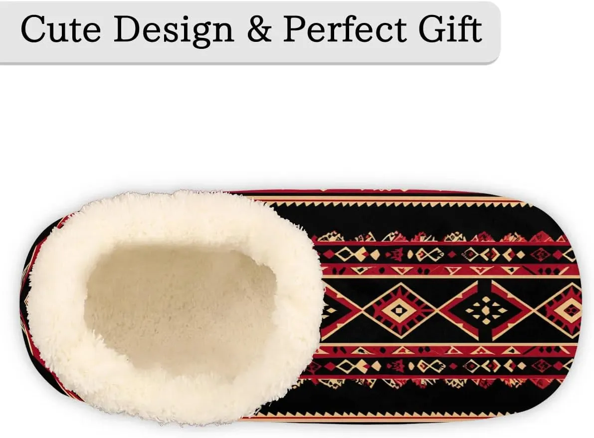 Women's Closed Back House Slippers Soft Cozy Indoor Winter Bedroom Shoes Fuzzy Fleece Warm Home Slippers with Anti-Slip Rubber Sole