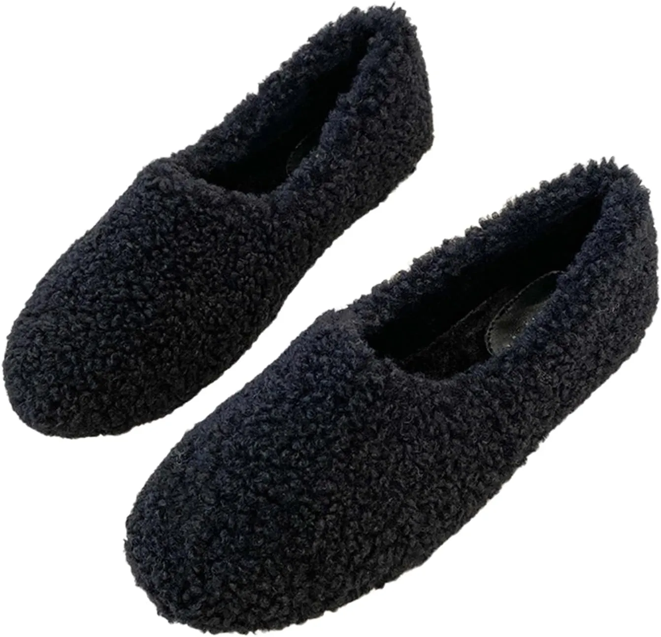 Women's Comfy Loafer Slippers for Women Indoor and OutdoorWomen’s Soft Curly Full Slippers Closed Toe Slides Fluffy