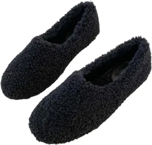 Women's Comfy Loafer Slippers for Women Indoor and OutdoorWomen’s Soft Curly Full Slippers Closed Toe Slides Fluffy