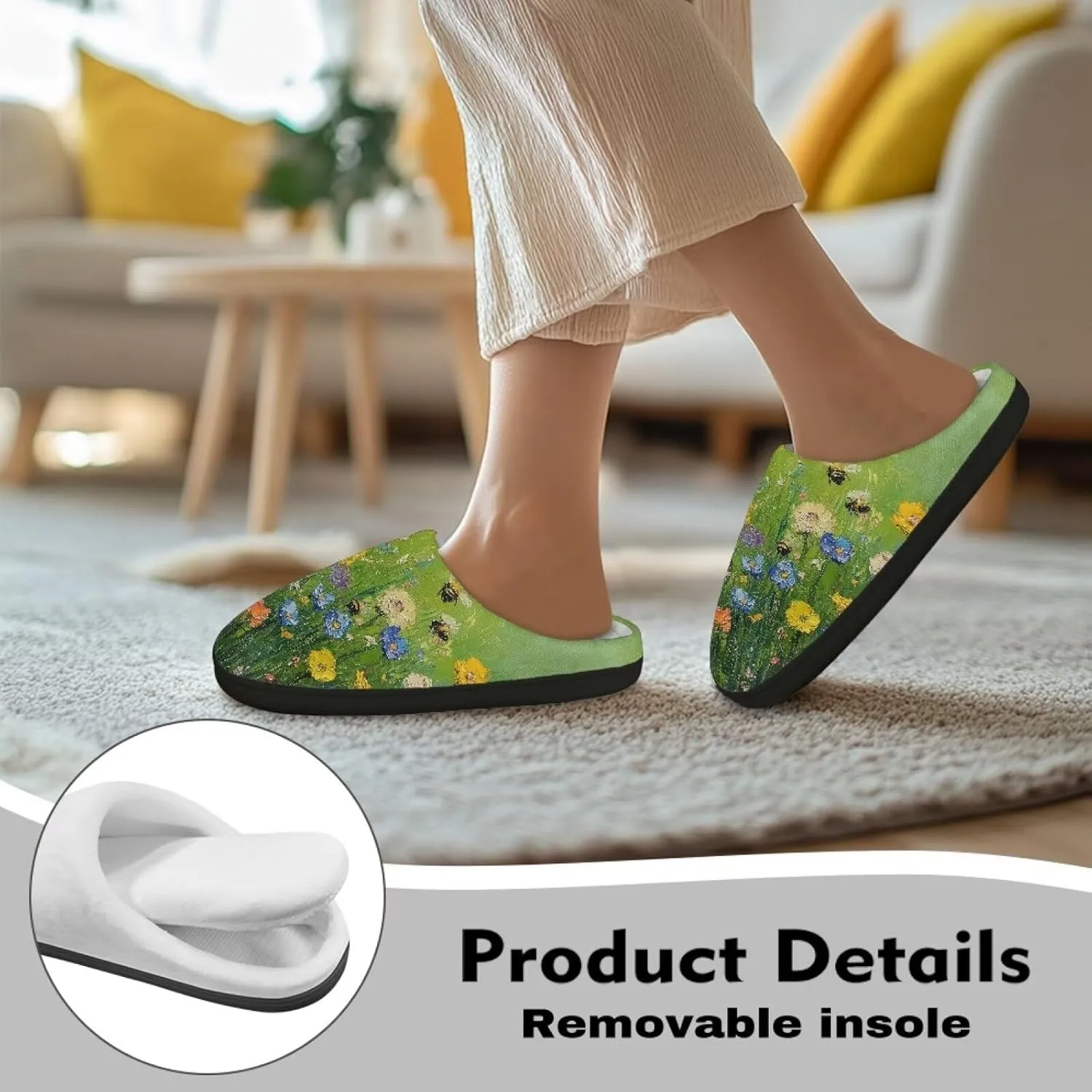 Women's Cotton Slipper Warm Cozy Breathable Fuzzy Winter Slipper Furry Non-Slip Plush House Slipper for Women US 4-12