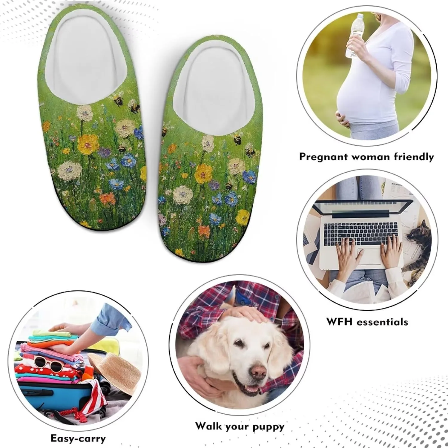 Women's Cotton Slipper Warm Cozy Breathable Fuzzy Winter Slipper Furry Non-Slip Plush House Slipper for Women US 4-12