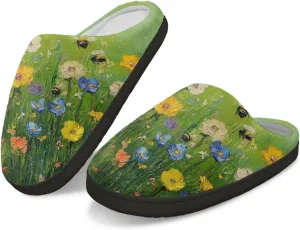 Women's Cotton Slipper Warm Cozy Breathable Fuzzy Winter Slipper Furry Non-Slip Plush House Slipper for Women US 4-12