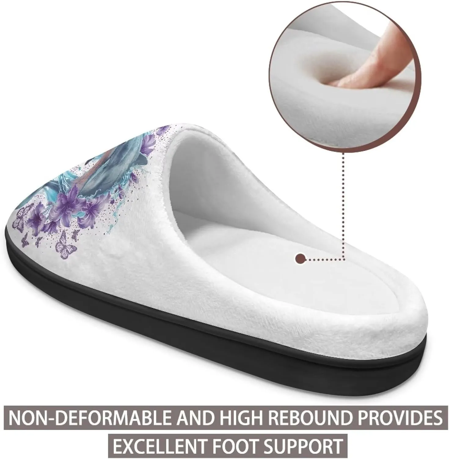 Women's Cotton Slipper Warm Cozy Fuzzy Furry Winter Slipper Non-Slip Plush House Slipper for Women US 3-13