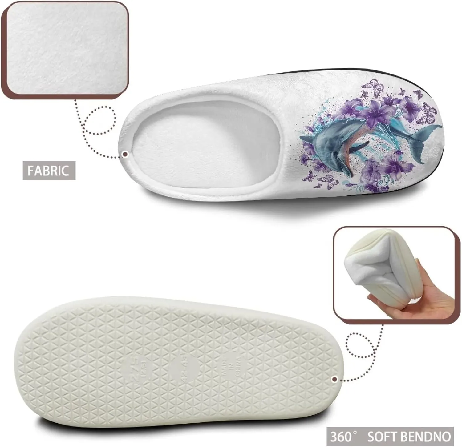 Women's Cotton Slipper Warm Cozy Fuzzy Furry Winter Slipper Non-Slip Plush House Slipper for Women US 3-13