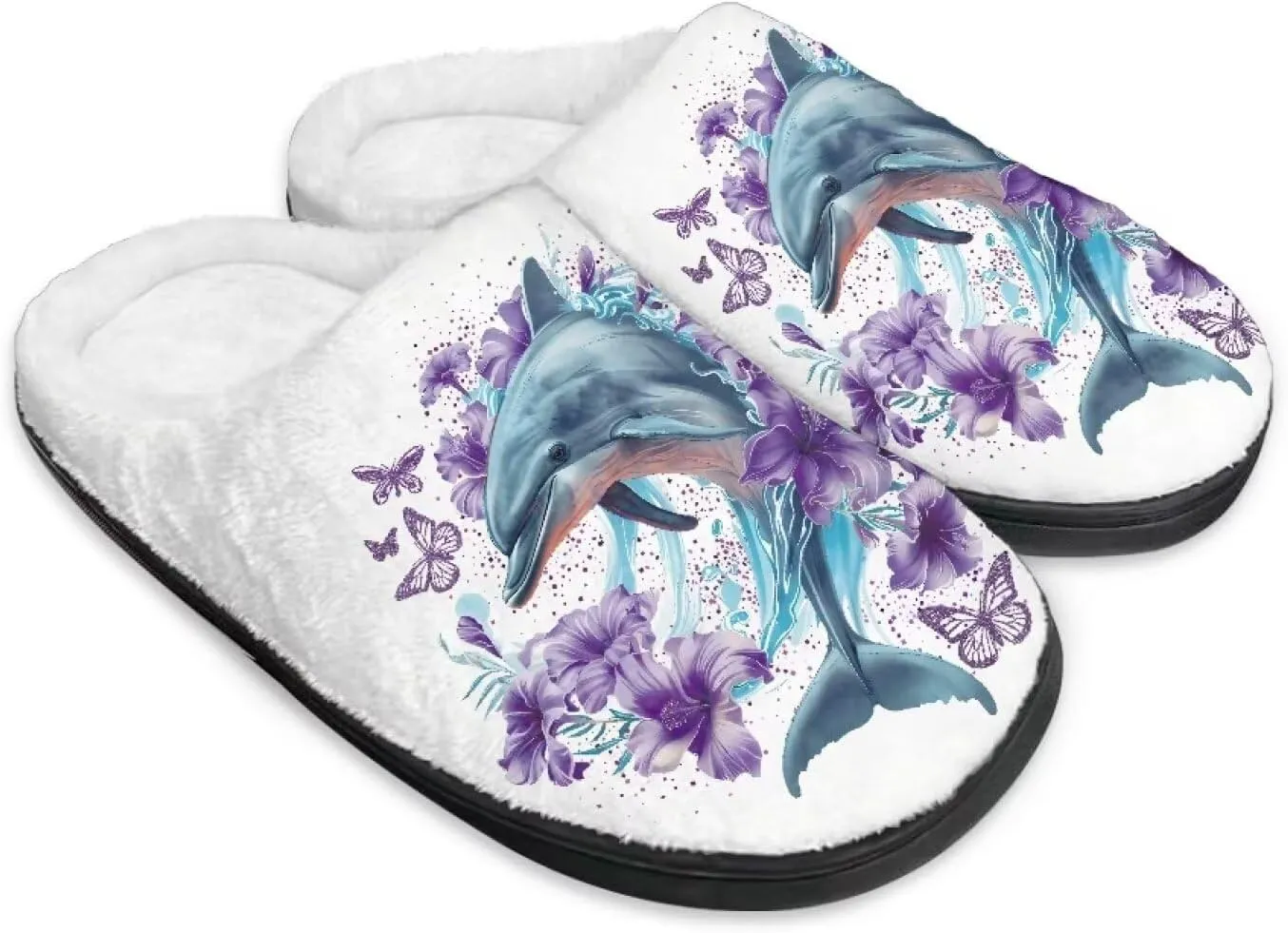 Women's Cotton Slipper Warm Cozy Fuzzy Furry Winter Slipper Non-Slip Plush House Slipper for Women US 3-13