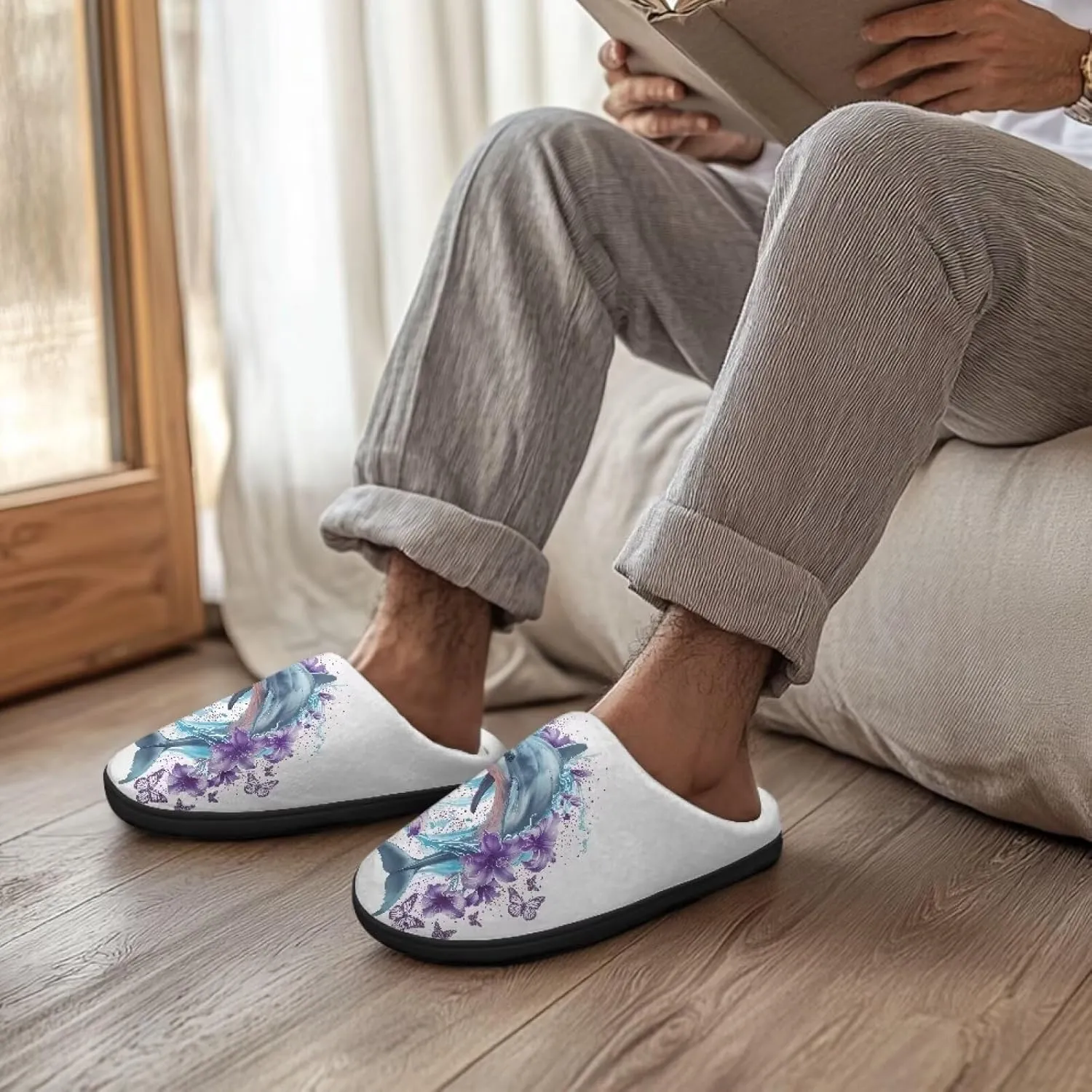 Women's Cotton Slipper Warm Cozy Fuzzy Furry Winter Slipper Non-Slip Plush House Slipper for Women US 3-13