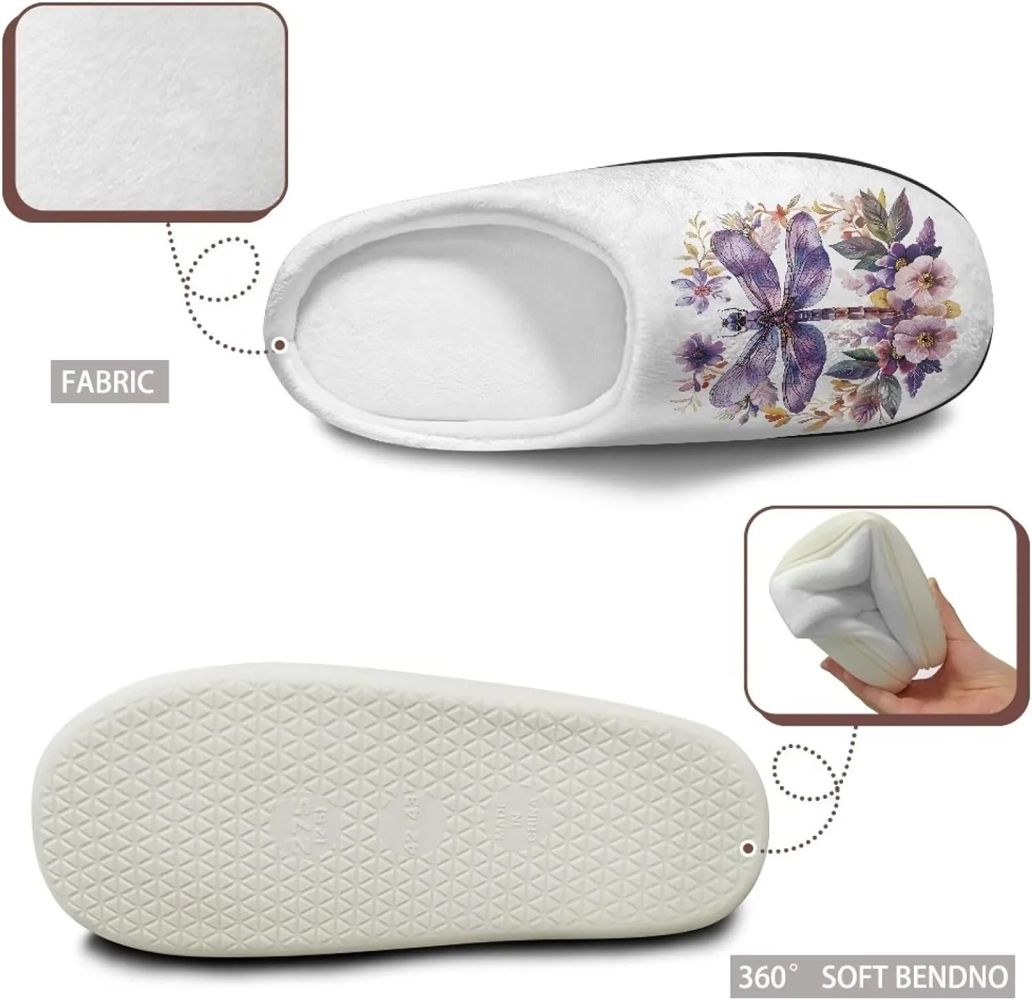 Women's Cotton Slipper Warm Cozy Fuzzy Furry Winter Slipper Non-Slip Plush House Slipper for Women US 3-13