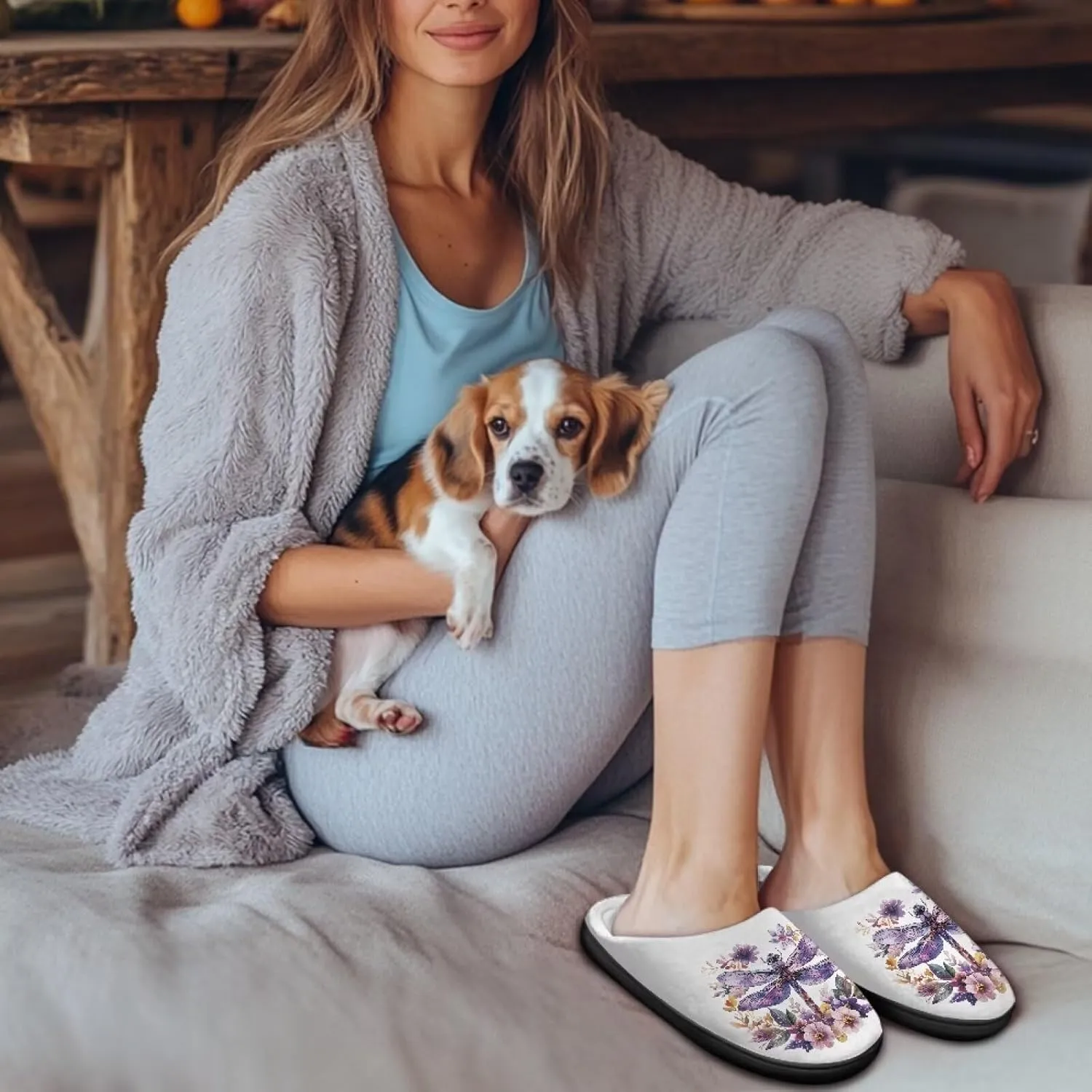 Women's Cotton Slipper Warm Cozy Fuzzy Furry Winter Slipper Non-Slip Plush House Slipper for Women US 3-13