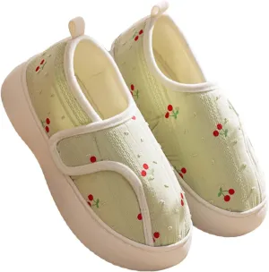 Womens Cute Closed Toe Slippers Indoor Lightweight Cozy Adjustable House Slippers Outdoor Slip On Travel Walking Shoe