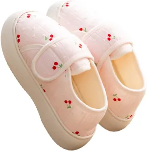 Womens Cute Closed Toe Slippers Indoor Lightweight Cozy Adjustable House Slippers Outdoor Slip On Travel Walking Shoe