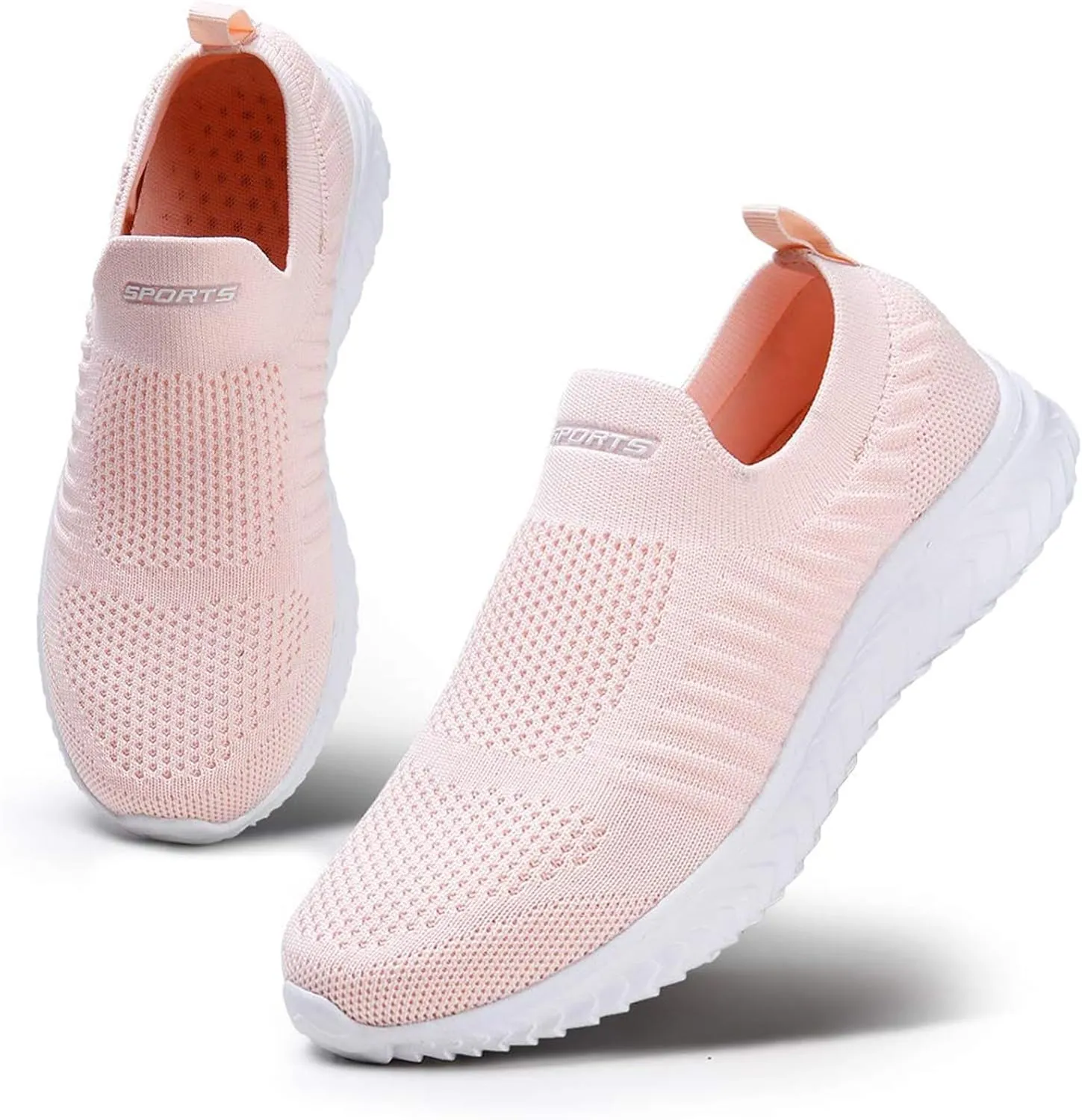 Womens Flat Slip On Sneakers Casual Walking Shoes Lightweight Canvas Comfortable Elastic Non Slip Loafers