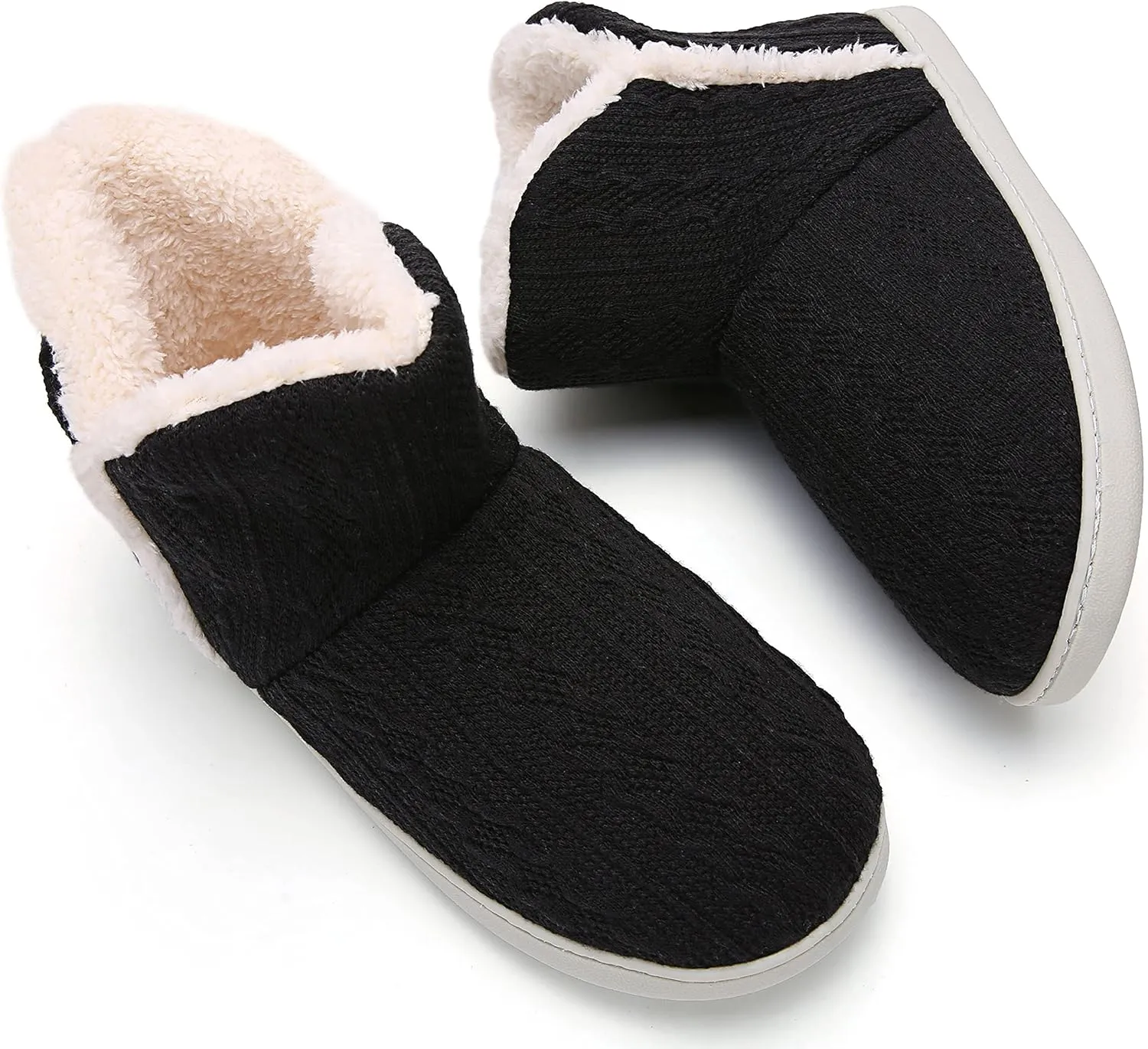 Women's Fluffy Winter Warm Knit Slippers with Memory Foam