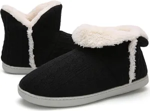 Women's Fluffy Winter Warm Knit Slippers with Memory Foam