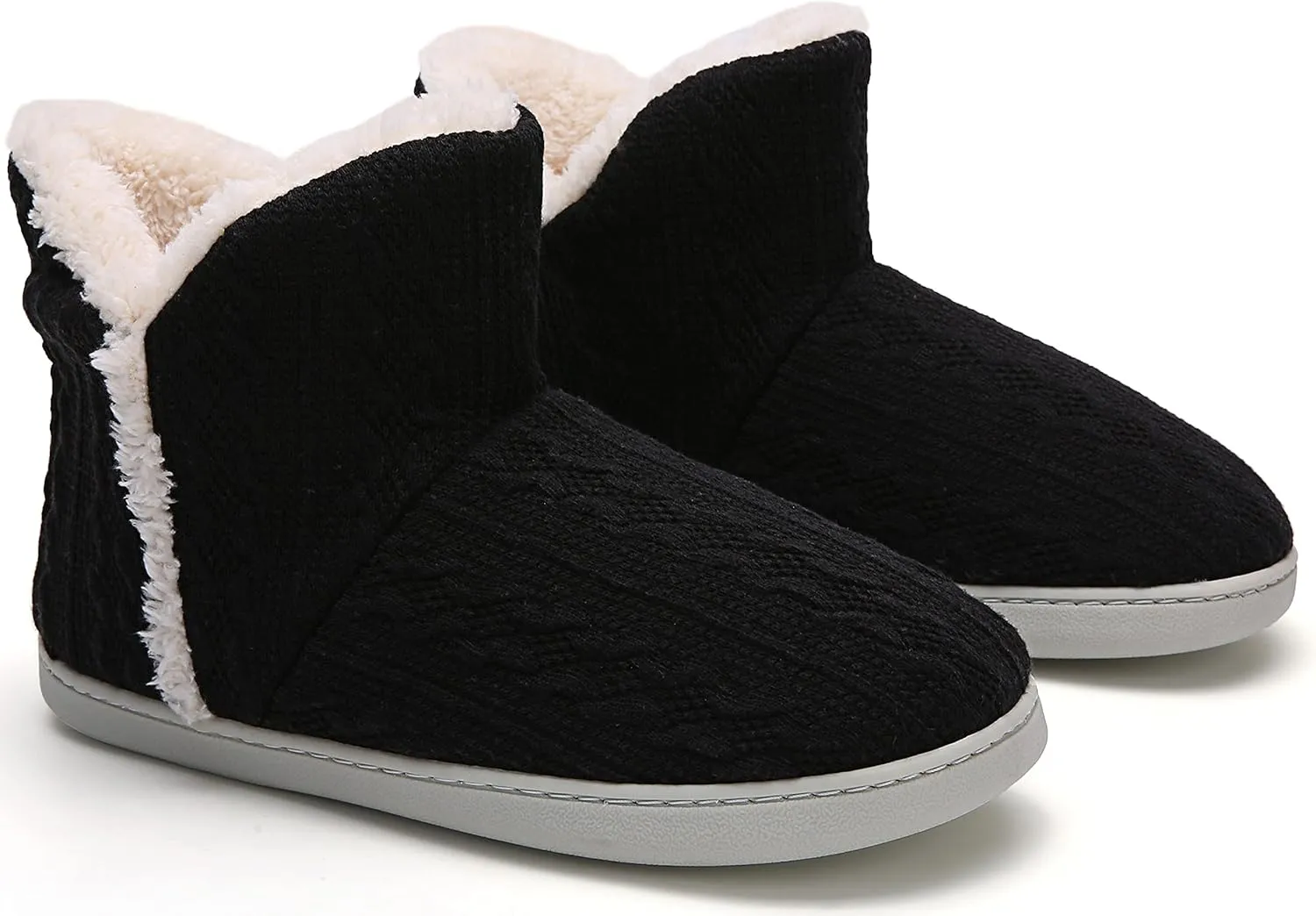 Women's Fluffy Winter Warm Knit Slippers with Memory Foam