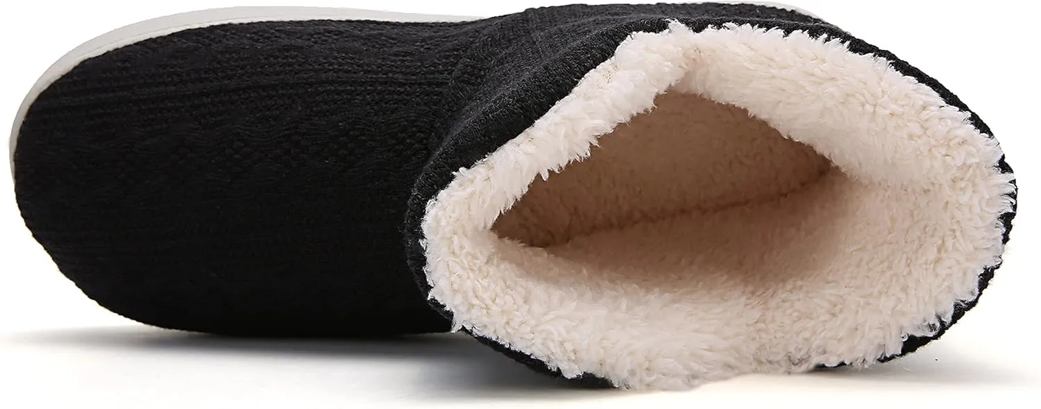 Women's Fluffy Winter Warm Knit Slippers with Memory Foam