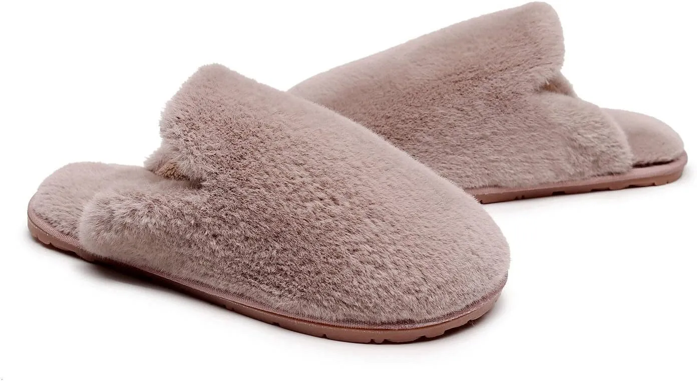 Women's Fuzzy House Memory Foam Slippers Fluffy Furry Fur Slippers Scuff Outdoor Indoor Warm Cozy Plush Bedroom Shoes Soft Flat Comfy Anti-Slip