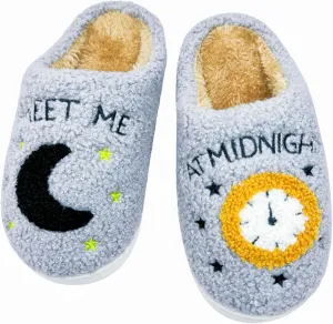 Women's Fuzzy Slipper Men's Smile Face Slippers Girls Indoor Bedroom Slipper Boys Fluffy Winter House Shoes Non-slip Home Shoes