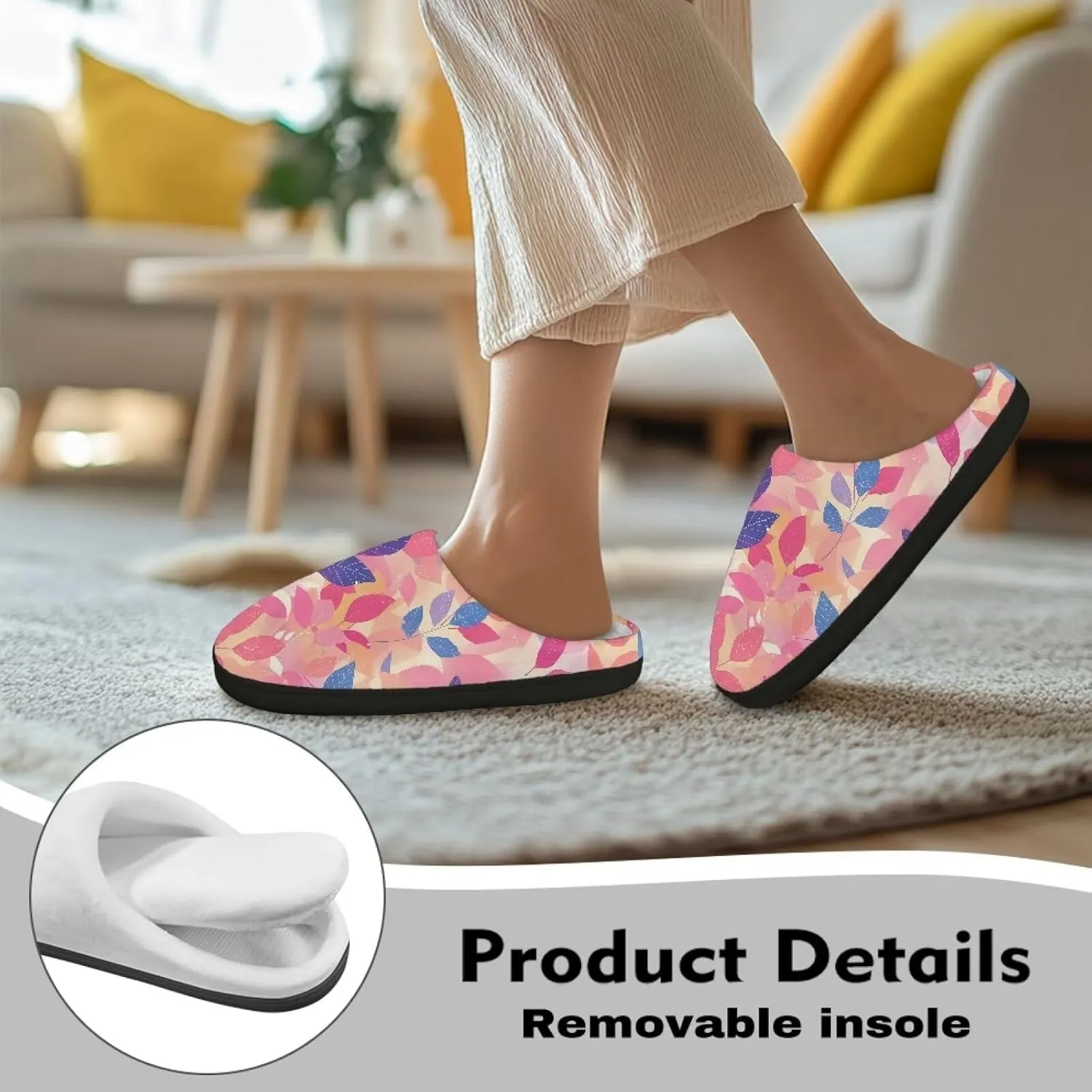 Womens Hawaii Cozy&Warm Printed Slipper with Halloween Cow Spot Grippers Cozy and Fun House Slippers for Women