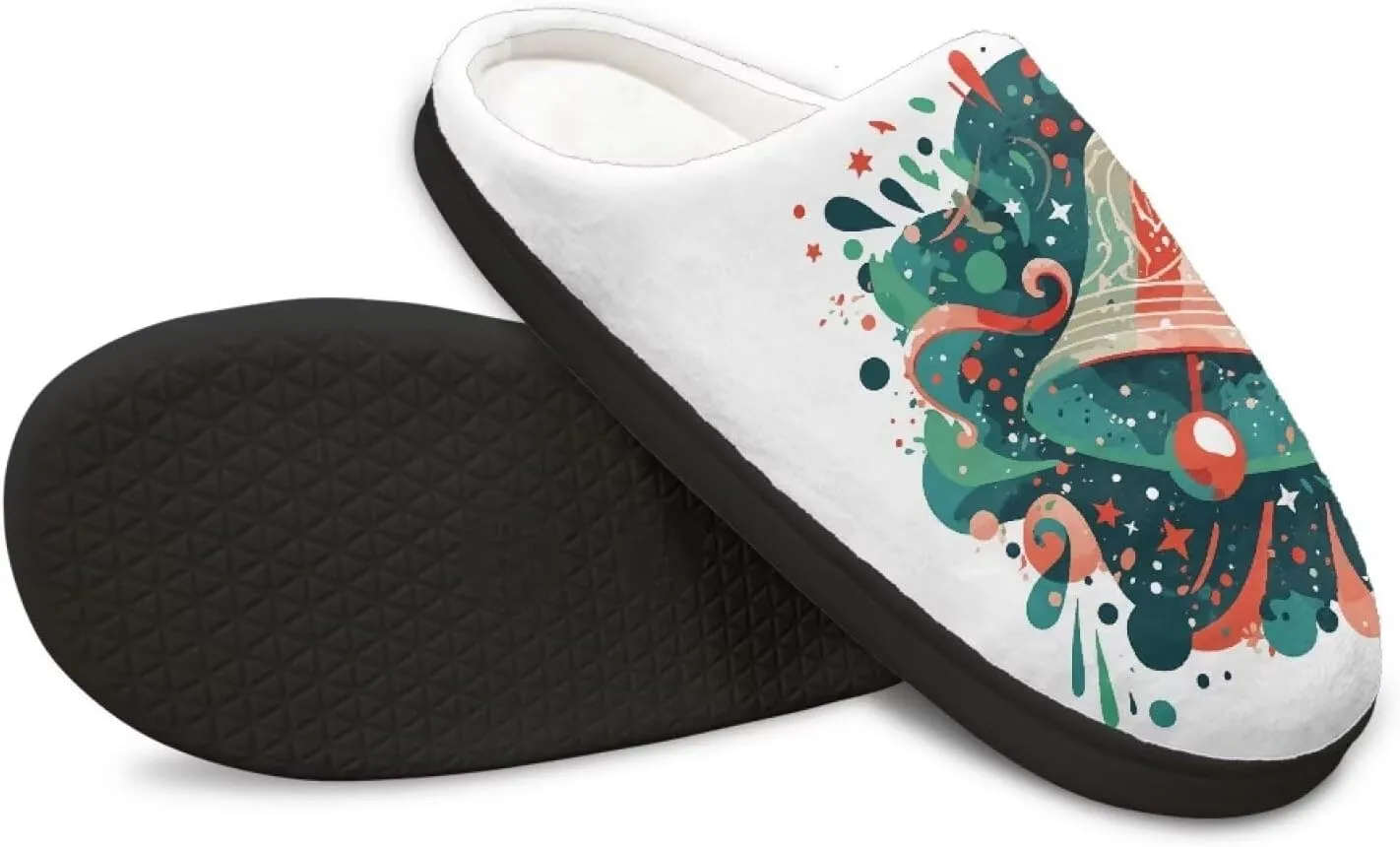 Womens Hawaii Cozy&Warm Printed Slipper with Halloween Cow Spot Grippers Cozy and Fun House Slippers for Women
