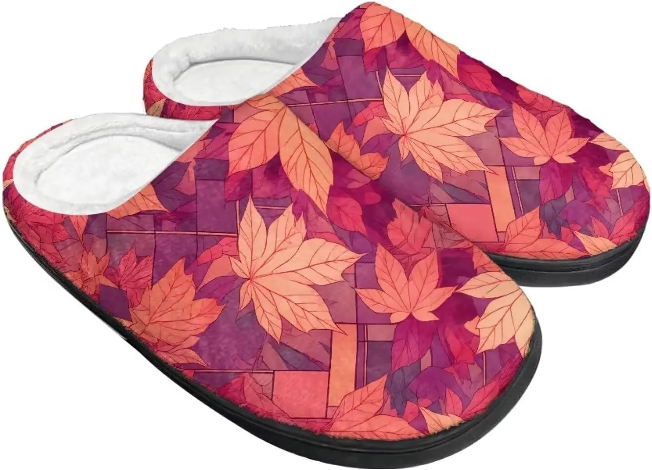 Womens Hawaii Cozy&Warm Printed Slipper with Halloween Cow Spot Grippers Cozy and Fun House Slippers for Women