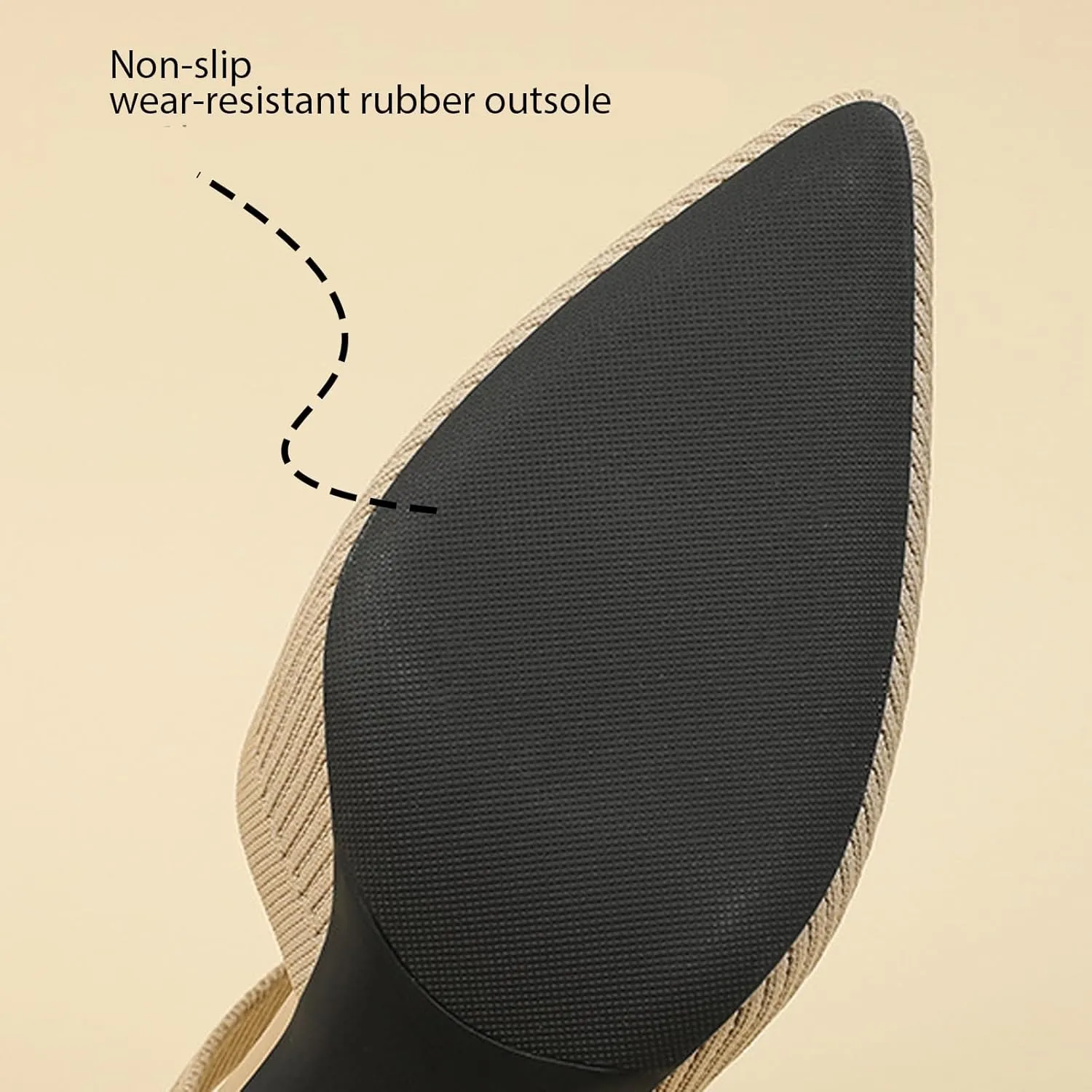 Women's Knitted Chunky Heel Closed Pointed Toe Mules Sandals Summer Elastic Breathable Non-Slip Mid Block Heel Comfort Slingback Pumps Slides for Leisure,Shopping,Dating,Dress