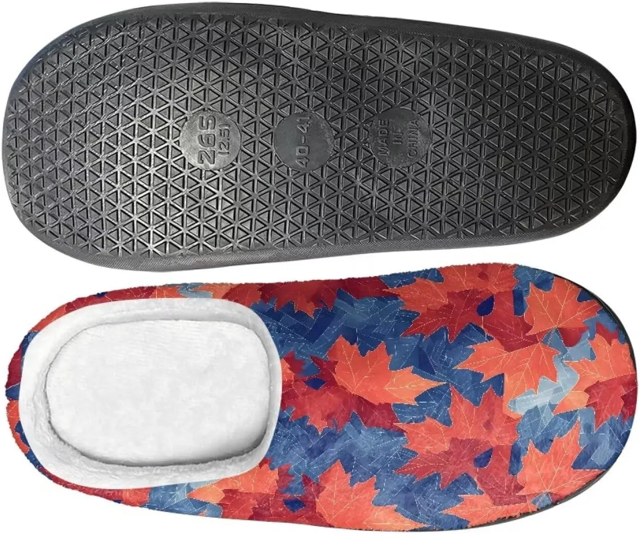 Womens Ladybug Cozy&Warm Printed Slipper with Dog Geometry Grippers Cozy and Fun House Slippers for Women