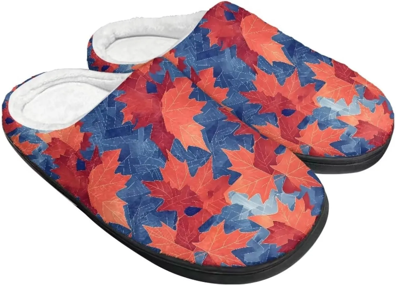 Womens Ladybug Cozy&Warm Printed Slipper with Dog Geometry Grippers Cozy and Fun House Slippers for Women