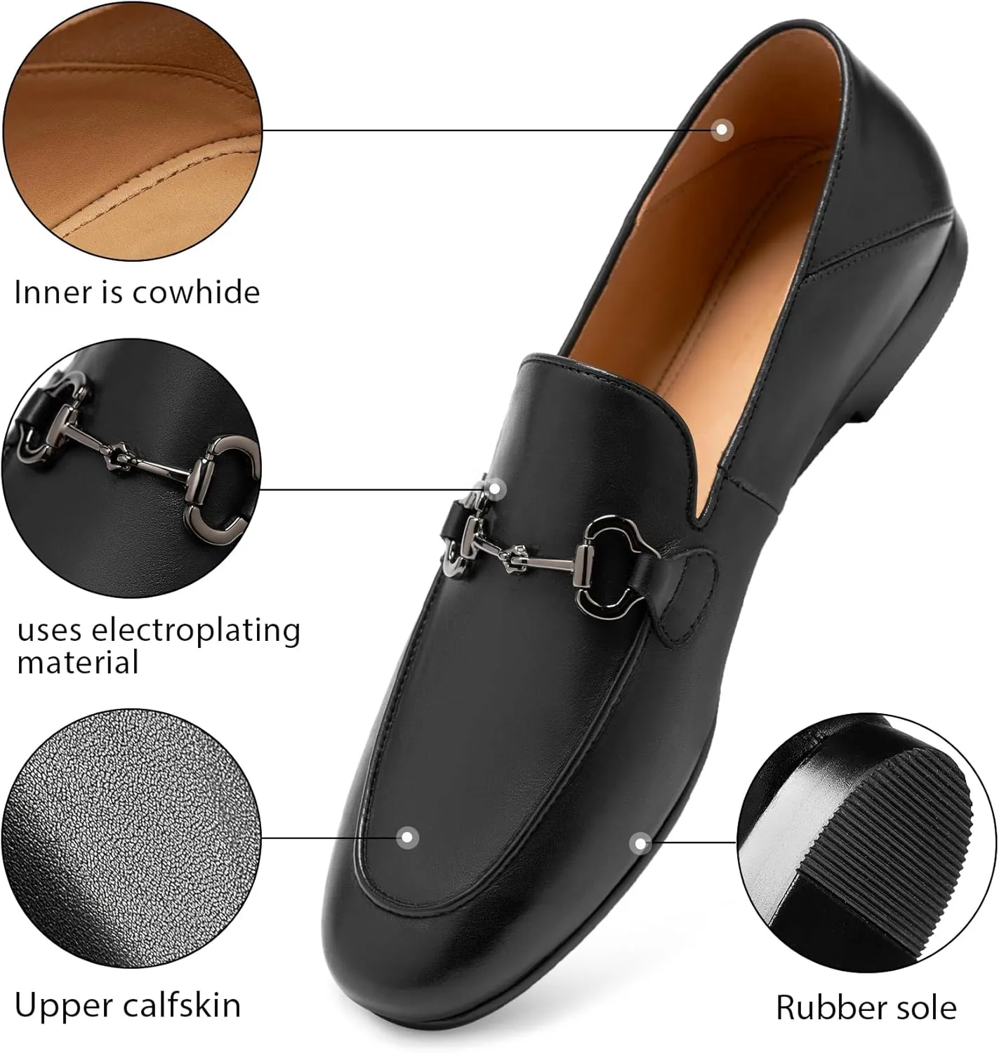 Women's Leather Loafer,Casual Ballet Loafers Shoes,Sleek Loafers Slip on Shoes for Women,Soft Comfort Ballerina Flat Shoes for Ladies