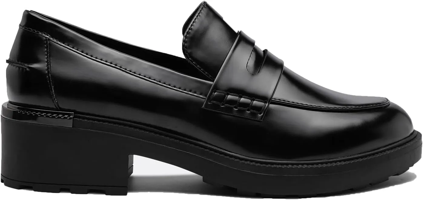 Women’s Loafers Shoes Leather Chunky Penny Loafers for Women Dressy Platform Casual Business Shoes