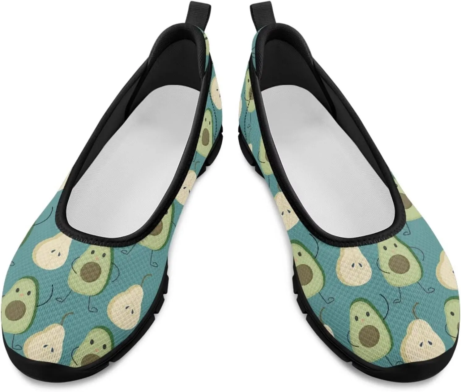 Womens Low Cut Shoes Casual Mesh Loafers Mushroom Tennis Sneakers Lightweight Slip On Fruit Print Breathable Shoe for Workout Walking
