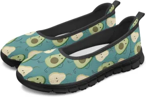 Womens Low Cut Shoes Casual Mesh Loafers Mushroom Tennis Sneakers Lightweight Slip On Fruit Print Breathable Shoe for Workout Walking